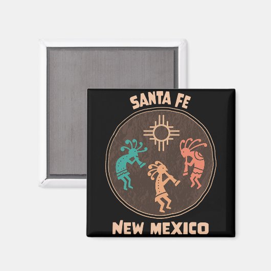 Santa Fe New Mexico Kokopelli Vacation Souvenir  Magneet (Voorkant / Achterkant)