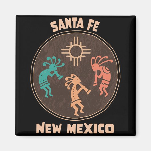 Santa Fe New Mexico Kokopelli Vacation Souvenir  Magneet (Voorkant)
