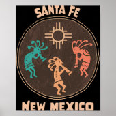 Santa Fe New Mexico Kokopelli Vacation Souvenir  Poster (Voorkant)