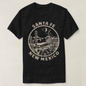 Santa Fe New Mexico Linocut Distress Desert Illu T-shirt (Design voorkant)