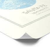 Santa Fe New Mexico Minimalist Pastel Blue Map Art Poster (Hoek)