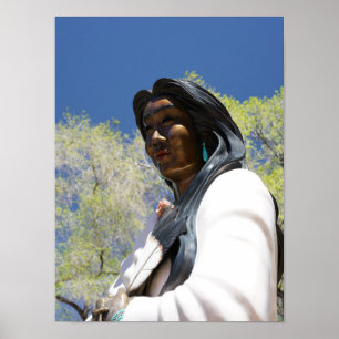 Santa Fe New Mexico Native American Statue Poster