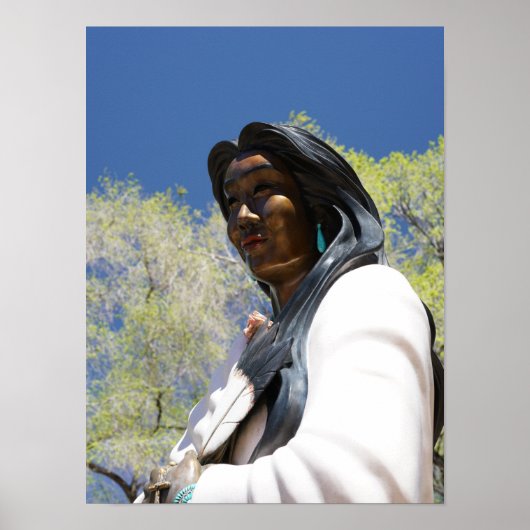 Santa Fe New Mexico Native American Statue Poster (Voorkant)