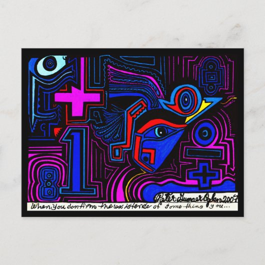 Santa Fe New Mexico Outsider Postmodern Art Briefkaart (Voorkant)