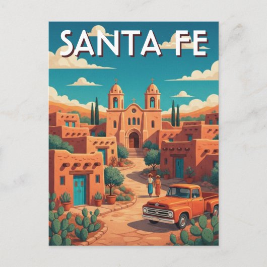 Santa Fe New Mexico Reizen Briefkaart (Voorkant)