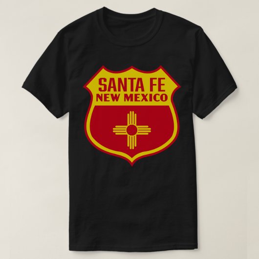 Santa Fe New Mexico Retro Flag Schild Geel T-shirt (Design voorkant)