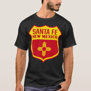 Santa Fe New Mexico Retro Flag Schild Geel T-shirt