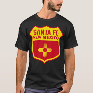 Santa Fe New Mexico Retro Flag Schild Geel T-shirt