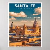 Santa Fe New Mexico Retro Reis Poster (Voorkant)