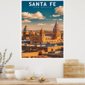 Santa Fe New Mexico Retro Reis Poster (Keuken)