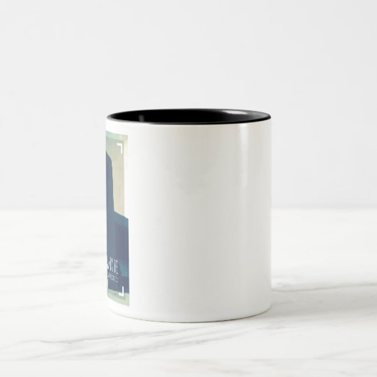 Santa Fe New Mexico Retro Reis Tweekleurige Koffiemok (Center)