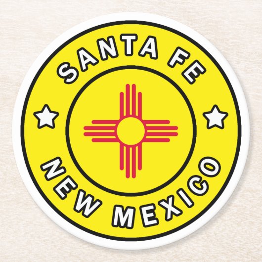 Santa Fe New Mexico Ronde Kartonnen Onderzetter (Voorkant)
