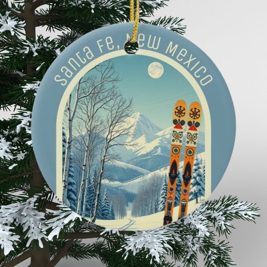 Santa Fe New Mexico ski souvenir  Keramisch Ornament