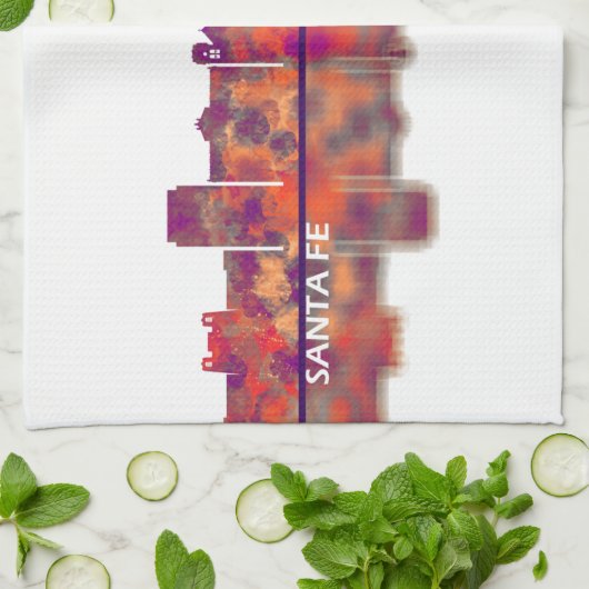 Santa Fe New Mexico Skyline Theedoek (Gevouwen)
