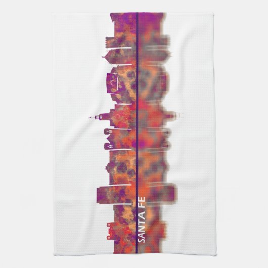 Santa Fe New Mexico Skyline Theedoek (Verticaal)
