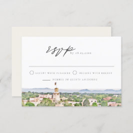 SANTA FE New Mexico Skyline Wedding RSVP Kaart