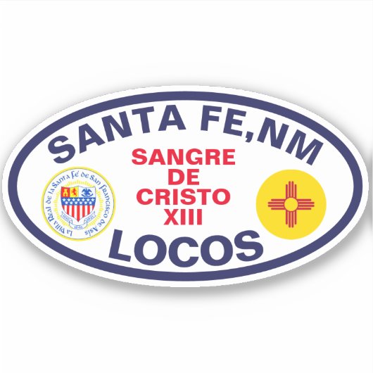 Santa Fe New Mexico Souvenir Sangre de Cristo Sticker (Voorkant)