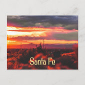 Santa Fe New Mexico Sun Set Briefkaart (Voorkant)