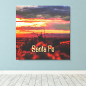 Santa Fe New Mexico Sun Set Canvas Afdruk (Insitu (Houten vloer))