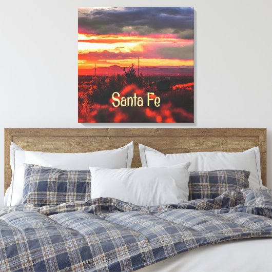 Santa Fe New Mexico Sun Set Canvas Afdruk (Insitu (Slaapkamer))