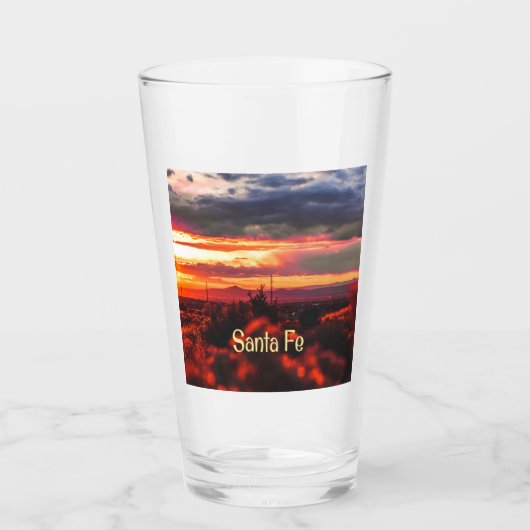 Santa Fe New Mexico Sun Set Glas (Voorkant)