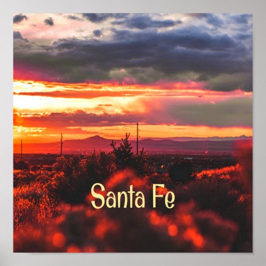 Santa Fe New Mexico Sun Set Poster (Voorkant)