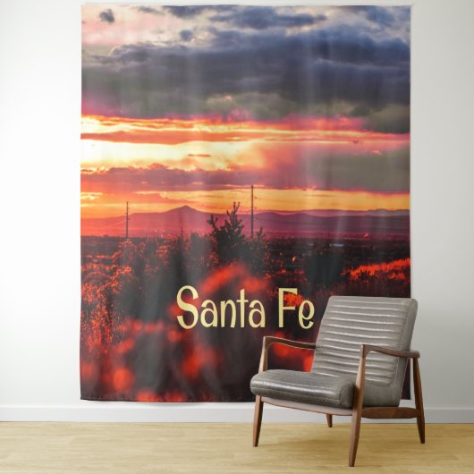 Santa Fe New Mexico Sun Set Wandkleed (In situ)