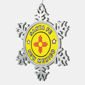 Santa Fe New Mexico Tin Sneeuwvlok Ornament (Rechts)