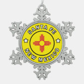 Santa Fe New Mexico Tin Sneeuwvlok Ornament (Voorkant)