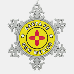 Santa Fe New Mexico Tin Sneeuwvlok Ornament