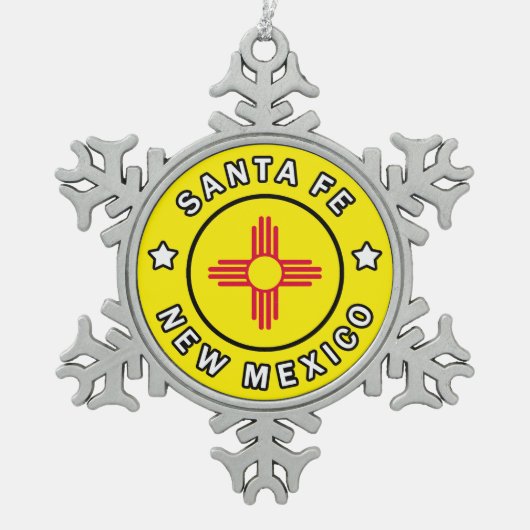 Santa Fe New Mexico Tin Sneeuwvlok Ornament (Voorkant)