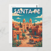 Santa Fe New Mexico Travel Briefkaart (Voorkant / Achterkant)