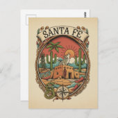 Santa Fe New Mexico Travel Briefkaart (Voorkant / Achterkant)