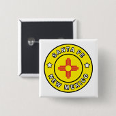 Santa Fe New Mexico Vierkante Button 5,1 Cm (Voorkant /achterkant)