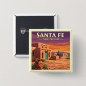  Santa Fe New Mexico Vierkante Button 5,1 Cm (Voorkant /achterkant)