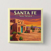  Santa Fe New Mexico Vierkante Button 5,1 Cm (Voorkant)