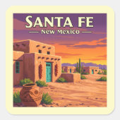 Santa Fe New Mexico Vierkante Sticker (Voorkant)