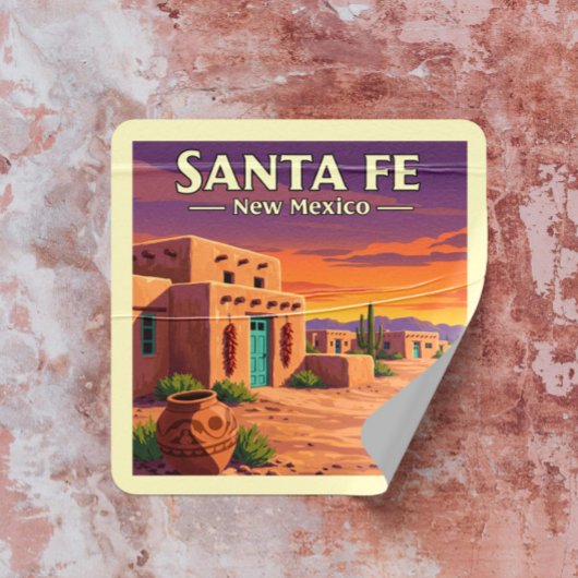 Santa Fe New Mexico Vierkante Sticker