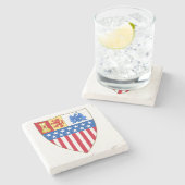 Santa Fe, New Mexico (wapenschild) Stenen Onderzetter (Zijkant)