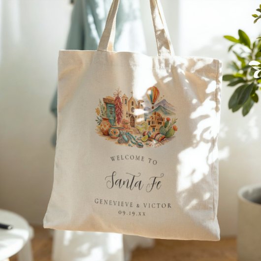 Santa Fe New Mexico Woestijn Bruiloft Welkom Tote Bag