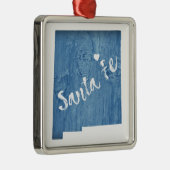 Santa Fe New Mexico Wood Grain Metalen Ornament (Rechts)