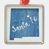 Santa Fe New Mexico Wood Grain Metalen Ornament (Voorkant)