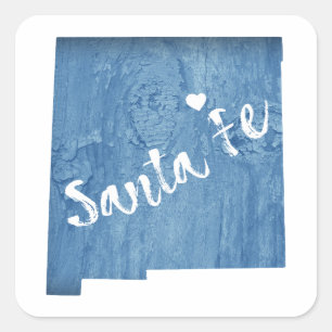 Santa Fe New Mexico Wood Grain Vierkante Sticker