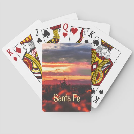 Santa Fe New Mexico Zonsondergang Pokerkaarten (Achterkant)