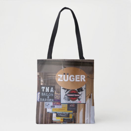 Santa Fe, NM centrum stoep borden Tote Bag (Voorkant)