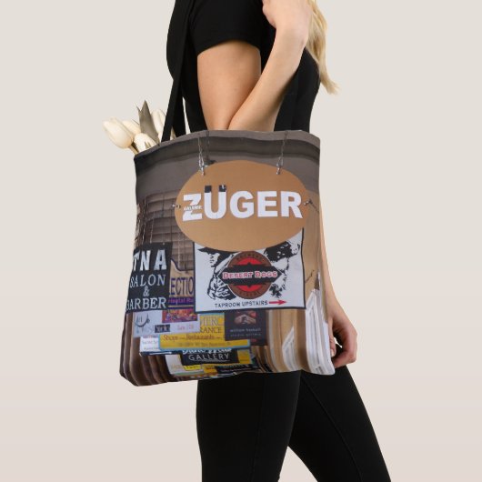 Santa Fe, NM centrum stoep borden Tote Bag (Dichtbij)