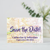 Santa Fe, NM  Map Save The Date (Staand voorkant)