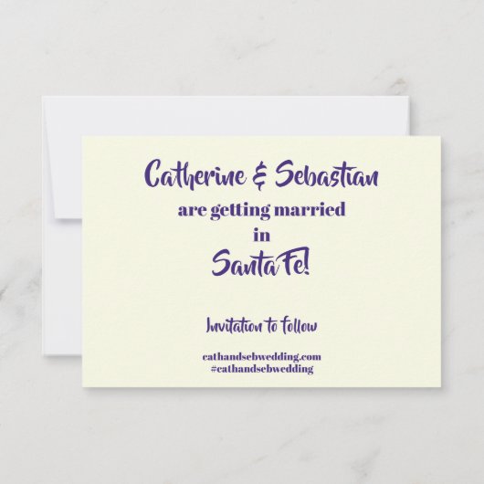 Santa Fe, NM Map Save The Date (Achterkant)