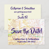 Santa Fe, NM  Map Save The Date (Voorkant / Achterkant)