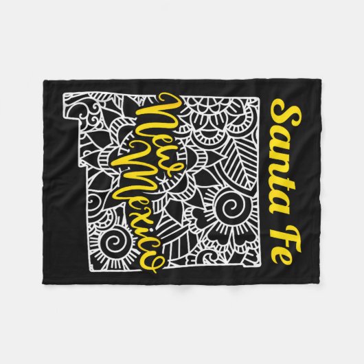 Santa Fe Nm - New Mexico City With Mandala  Fleece Deken (Voorkant (Horizontaal))